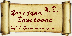 Marijana Danilovac vizit kartica